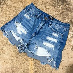 Simple Society Distressed Jean Shorts
